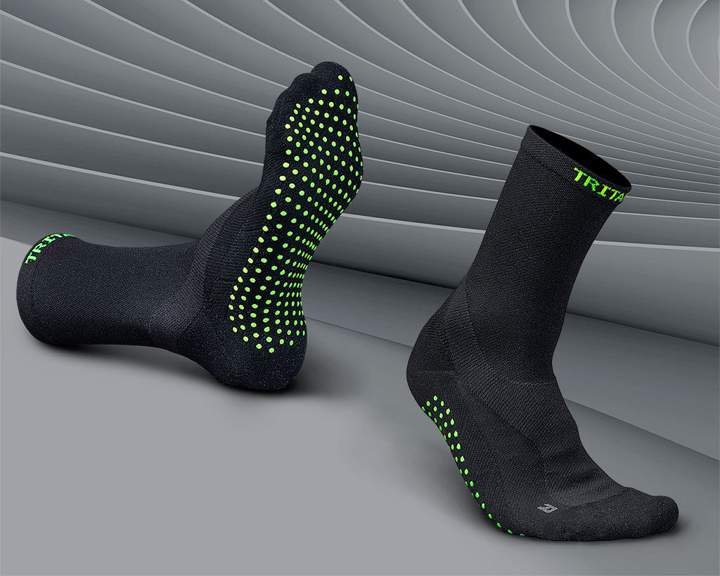 eXtend Grip Crew – Grip socks for compression and rehabilitation – Pressure category 2 – Musta/lime